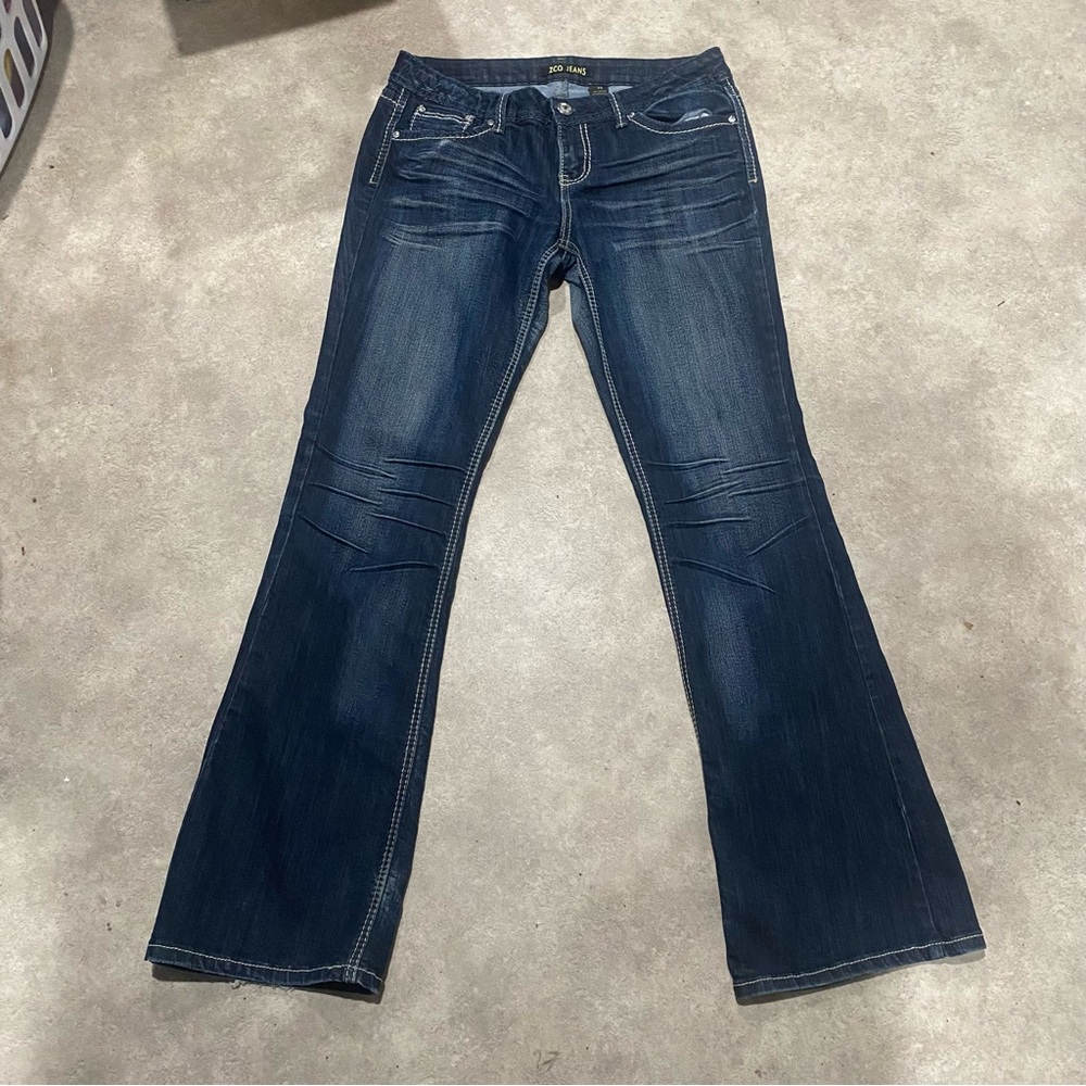 Zco Dark blue Y2K low rise bootcut flare jeans sz 11